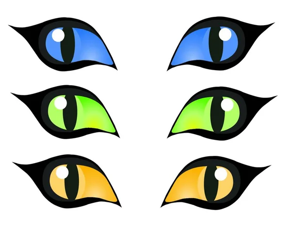 猫の目 カラフルなベクトルイラスト — ストックベクタ