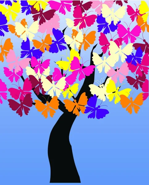 Schmetterlingsillustration Kreative Kunst Bunte Vektor Illustration — Stockvektor