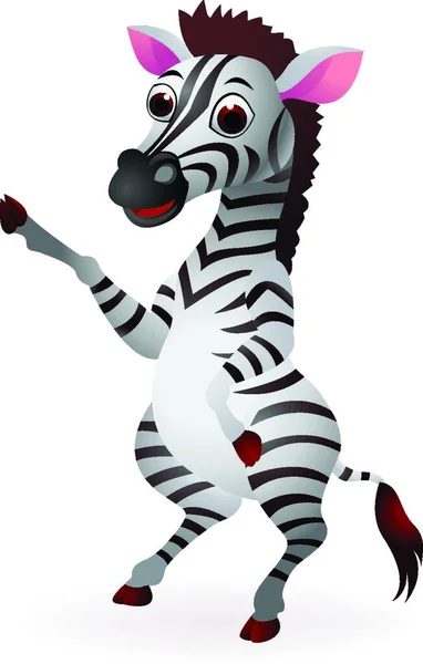 Dessin Animé Zebra Illustration Vectorielle — Image vectorielle