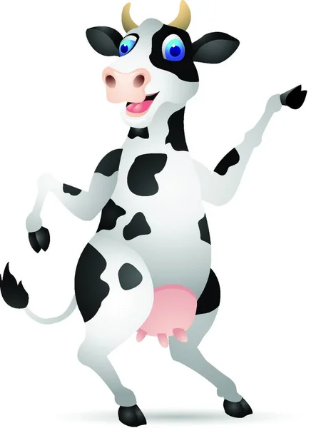 Χαριτωμένο Κινούμενο Σχέδιο Αγελάδα Διάνυσμα — Διανυσματικό Αρχείο