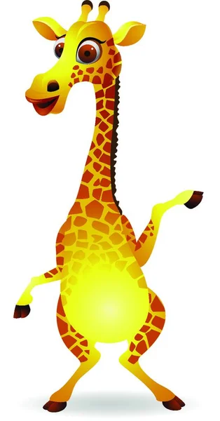 Desenho Animado Girafa Ilustração Vetorial —  Vetores de Stock