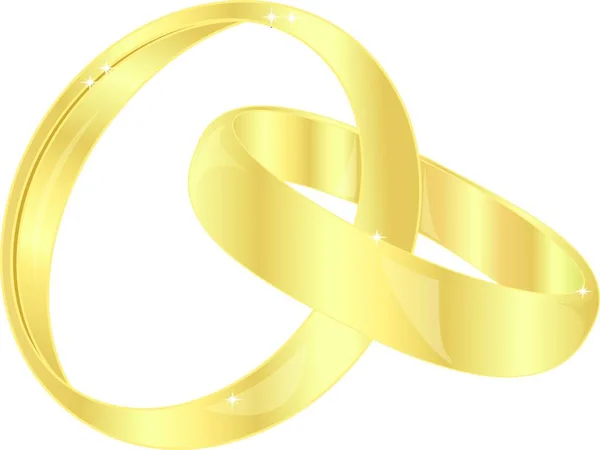 Gold Wedding Rings Vector Illustration — Stock Vector