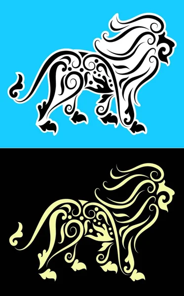 Löwen Ornament Vektor Bunte Vektor Illustration — Stockvektor