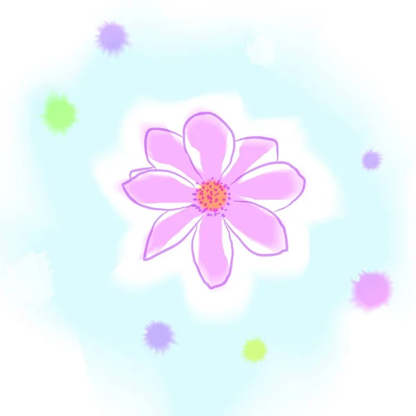 Υδατογραφία Dahlia Λουλούδι Πολύχρωμη Διανυσματική Απεικόνιση — Διανυσματικό Αρχείο