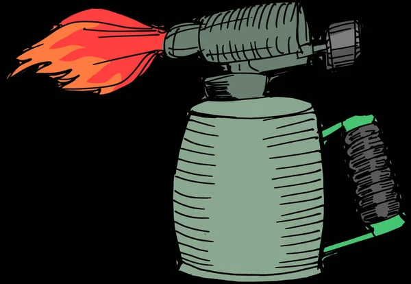 Blowlamp Ilustração Vetorial Colorido — Vetor de Stock