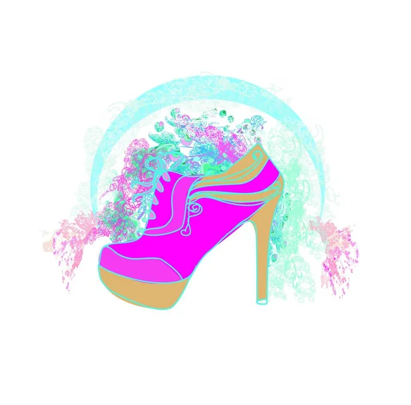靴の花ポスター カラフルなベクトルイラスト — ストックベクタ