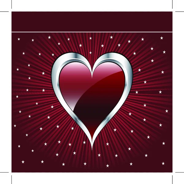 Valentine Love Heart Renkli Vektör Çizimi — Stok Vektör