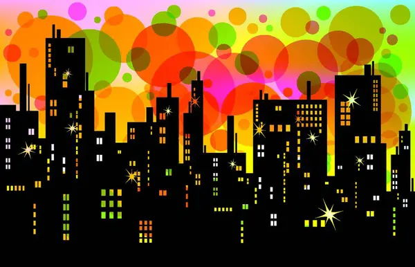 Tło Miasta Kolorowe Wektor Ilustracji — Wektor stockowy