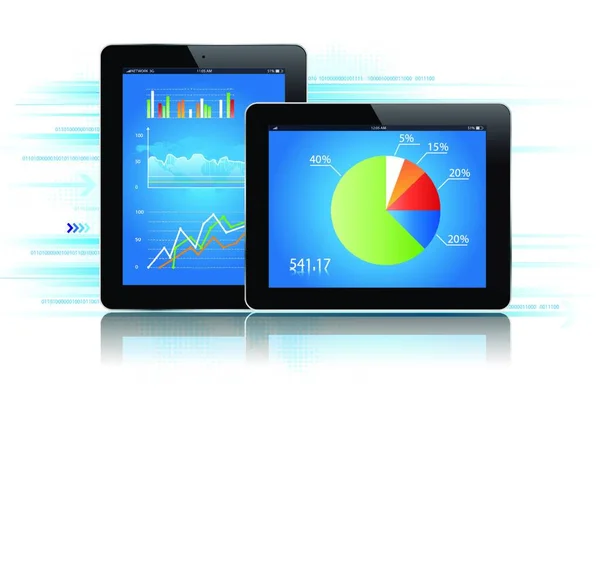 Tabletta Statisztika Színes Vektor Illusztráció — Stock Vector