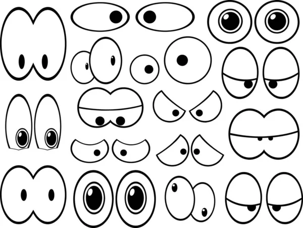 Grafické Ikony Eyes Set Kreslená Ilustrace — Stockový vektor