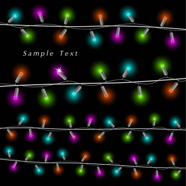 クリスマスライトデザイン カラフルなベクトルイラスト — ストックベクタ
