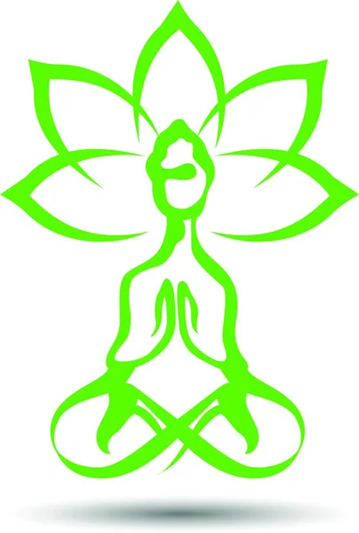 Yoga Lotus Simgesi Renkli Vektör Illüstrasyonu — Stok Vektör