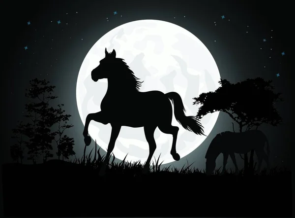 Silhouette Horse Vector Illustration — Stock Vector