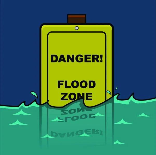 Zona Alluvione Illustrazione Vettoriale Colorata — Vettoriale Stock