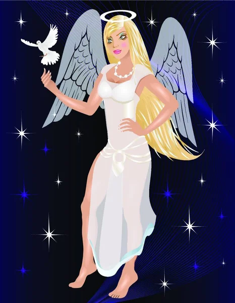 Angel Costume Colorful Vector Illustration — Stock Vector