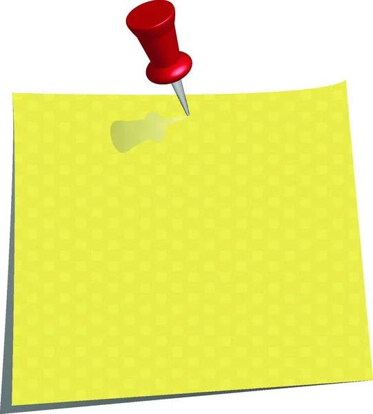 Připíchnutý Papír Kanárkově Žlutý — Stockový vektor