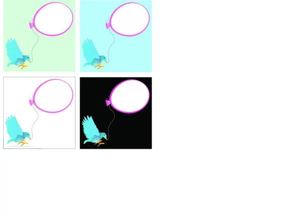 Oiseau Bleu Avec Ballon Pour Texte — Image vectorielle