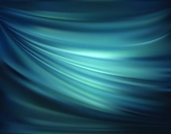 Blau Abstrakte Satin Vorhang Hintergrund — Stockvektor