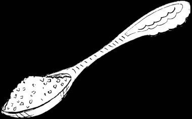 Şeker ve modern vektör illüstrasyonlu kaşık