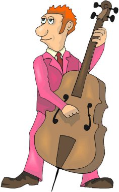 Çello modern vektör illüstrasyonlu müzisyen