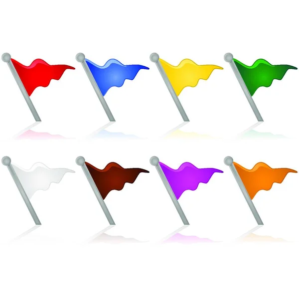 Banderas Color Icono Plano Ilustración Vectorial — Vector de stock