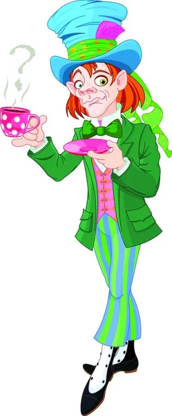 Mad Hatter Graphic Vector Illustration — Stock Vector