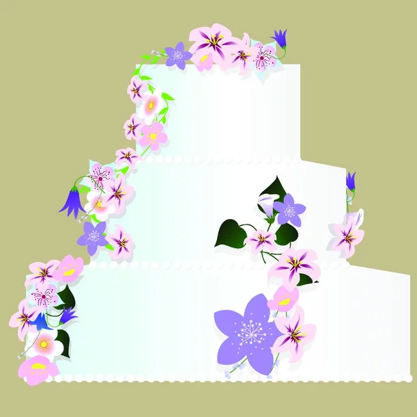 Düğün Pastası Grafik Vektör Illüstrasyonu — Stok Vektör