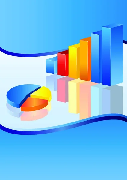 Modrý Obchodní Diagram Vektorová Ilustrace — Stockový vektor