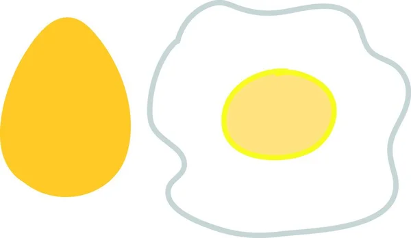 Ilustración Vectorial Huevos Fritos — Archivo Imágenes Vectoriales