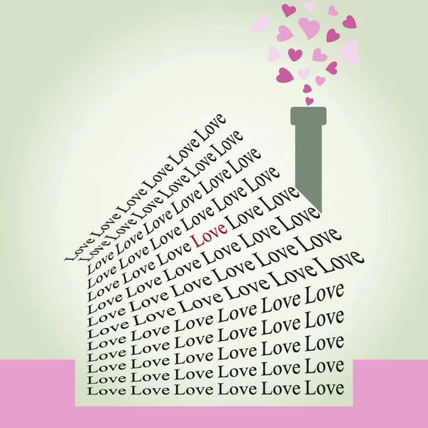 Love House Colored Vector Illustration — Stock Vector