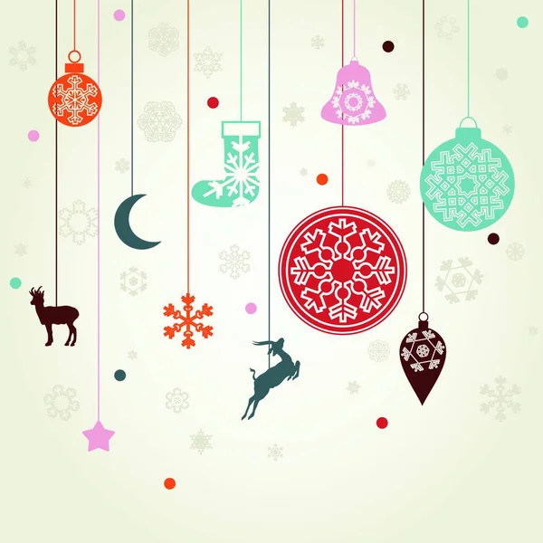 Christmas Card Template Vector Illustration — Stock Vector