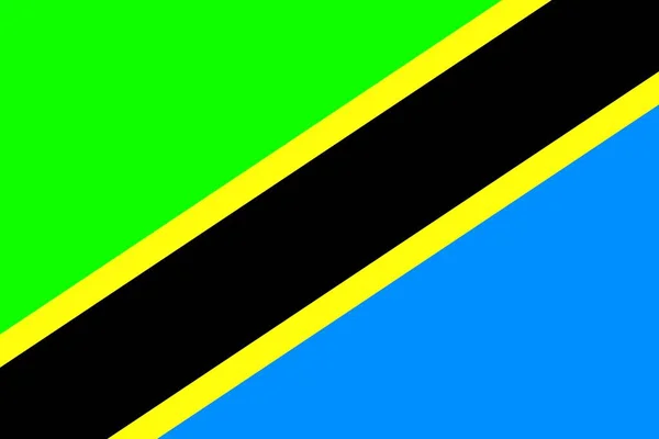 Bandiera Tanzania Semplice Illustrazione Vettoriale — Vettoriale Stock
