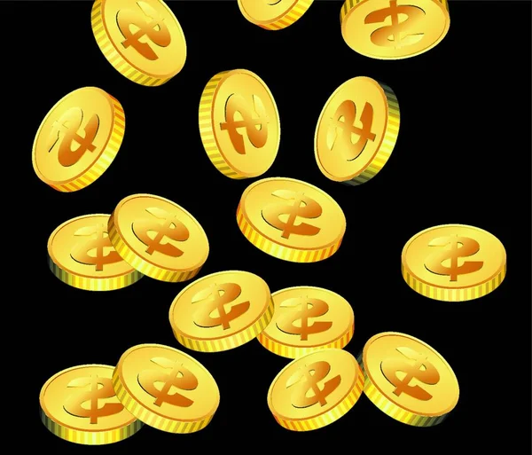 Monedas Oro Ilustración Vectorial Simple — Vector de stock