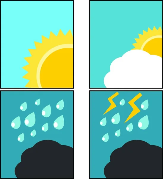 Návrh Počasí Jednoduchá Vektorová Ilustrace — Stockový vektor