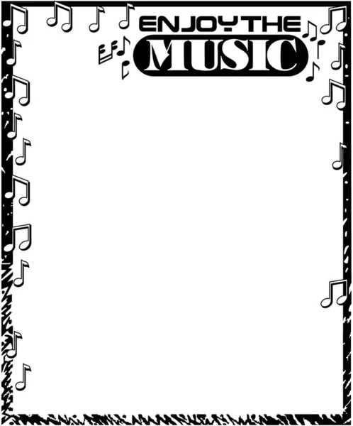 Enjoy Music Card Simple Vector Illustration — Stock Vector
