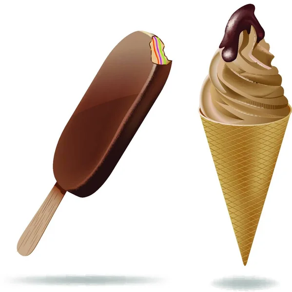 Значок Мороженого Векторная Иллюстрация — стоковый вектор