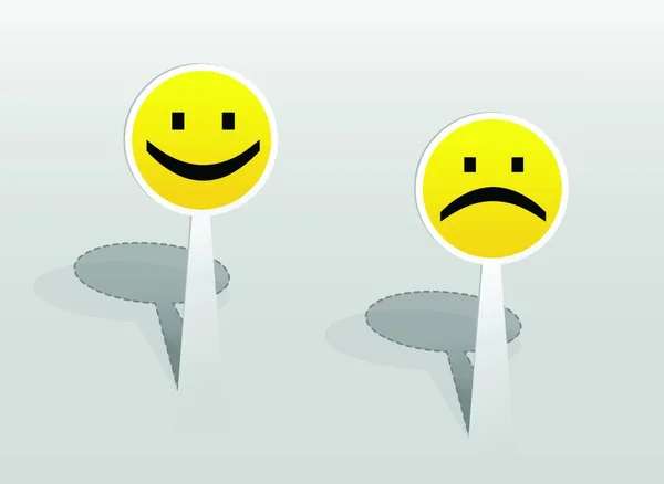 Sticker Two Smiles Vector Illustration — Stock Vector