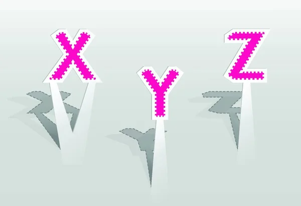 Vektor Illustration Xyz Buchstaben — Stockvektor