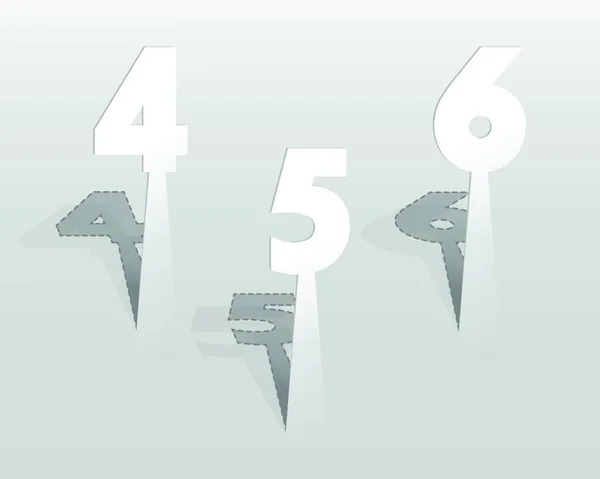 Illustration Des Numéros Papier Blanc — Image vectorielle