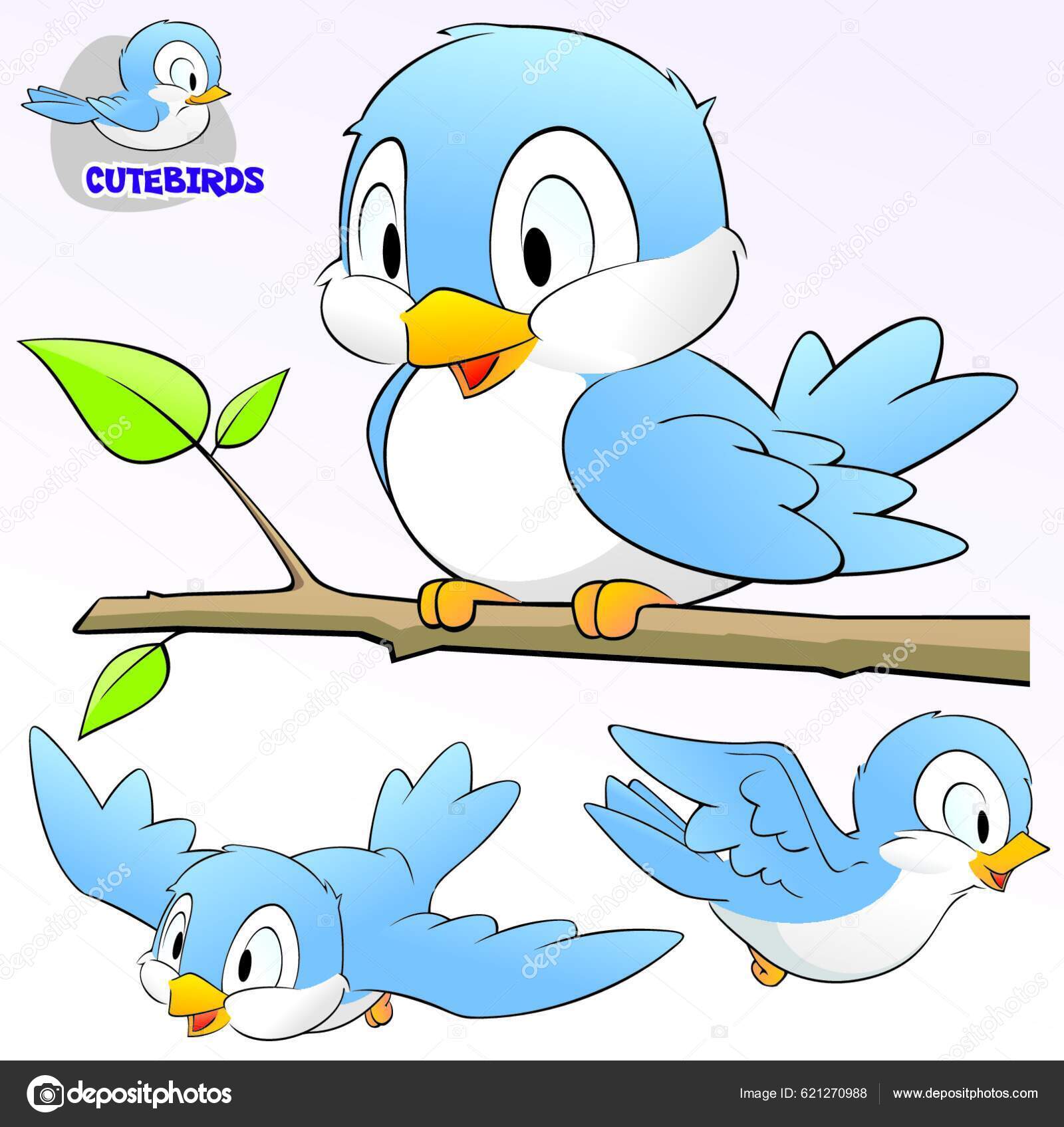 Cute Cartoon Birds Vector Illustration Stock Vector By ©yay Images 