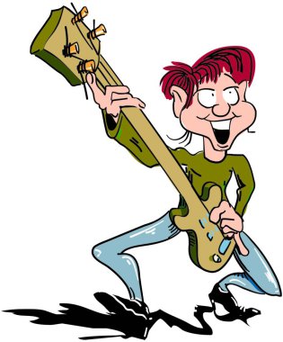 Gitarist modern vektör çizimi