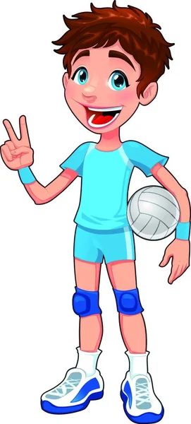Young Volleyball Player Vector Illustration — Stock Vector