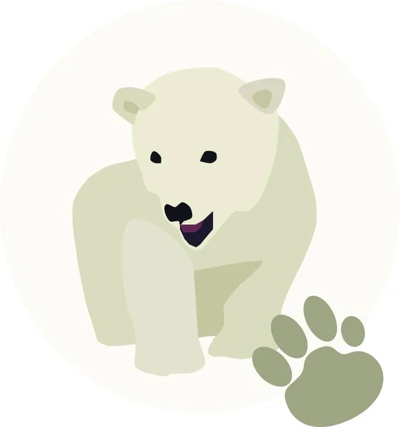 Niedźwiedź Białym Wektorze Ilustracji — Wektor stockowy