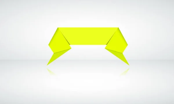 Illustrazione Vettoriale Etichetta Origami Isolata — Vettoriale Stock