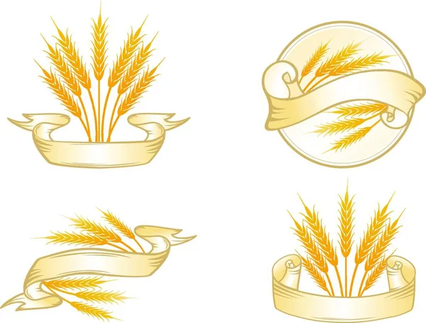 Wheat Label Set Vector Illustration — Stock Vector