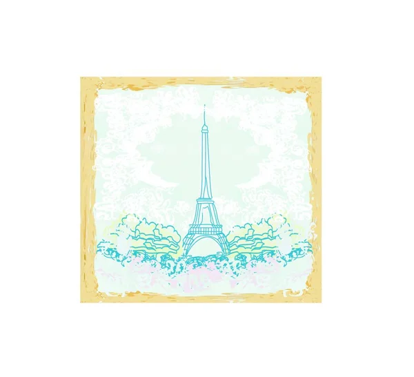 Latar Belakang Artistik Menara Eiffel Ilustrasi Vektor - Stok Vektor