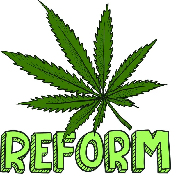 Marijuana Law Reform Sketch Vector Illustration — Stock Vector