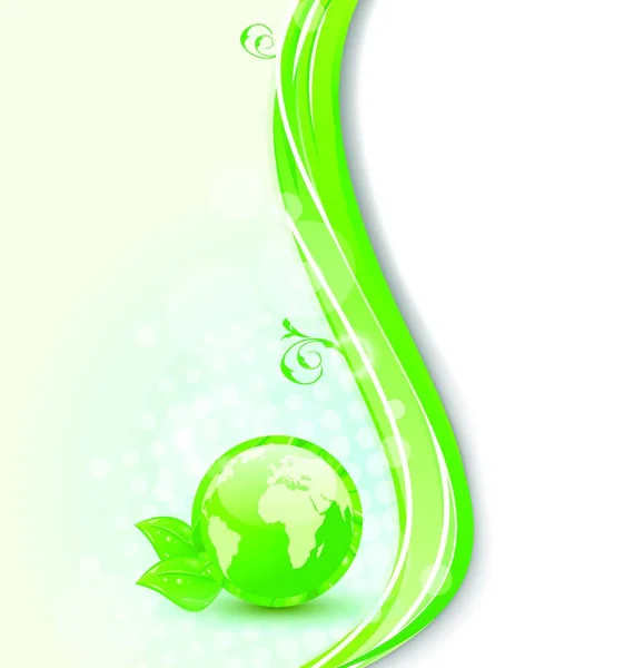 Tło Globalnym Planety Ekologiczne Zielone Liście — Wektor stockowy