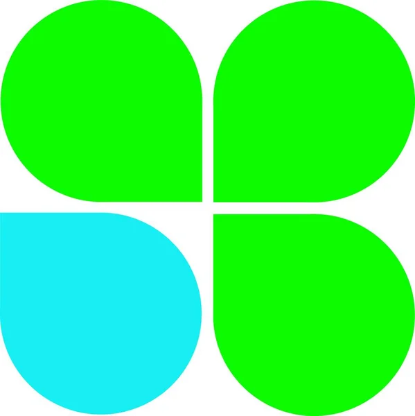 Vier Blätter Logo Vektor Illustration — Stockvektor