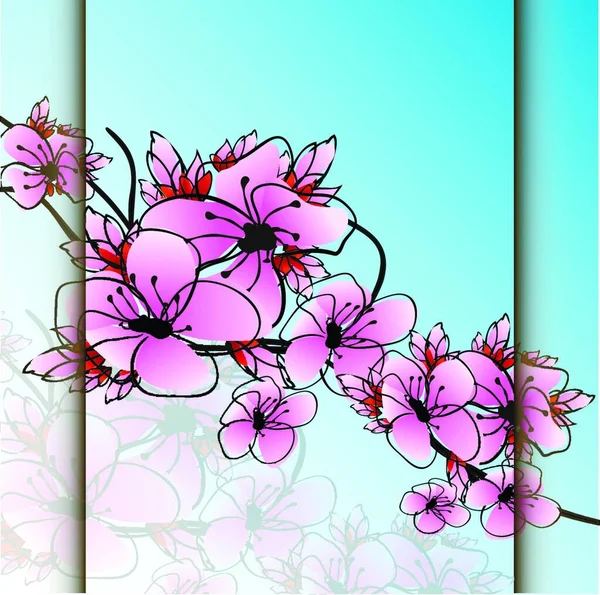 Güzel Çiçek Arkaplanı Vektör Illüstrasyonu — Stok Vektör